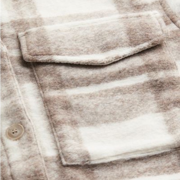 Beige Plaid Oversized Shacket (XS & S) - Picture 9 of 11